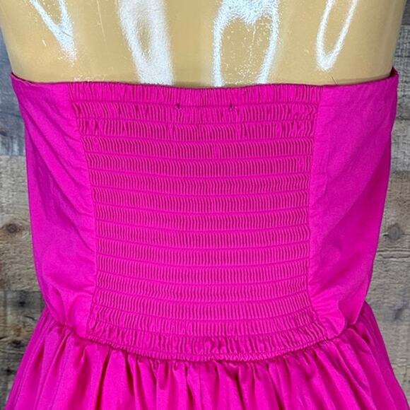 New York & Company Bright Pink Strapless Button Front Maxi Dress SZ Large - Picture 7 of 14